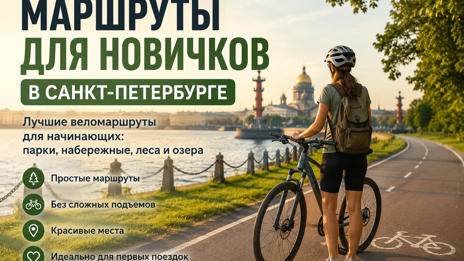 Обложка статьи «Маршруты для новичков в Санкт-Петербурге — лучшие веломаршруты для начинающих | Покатушки»