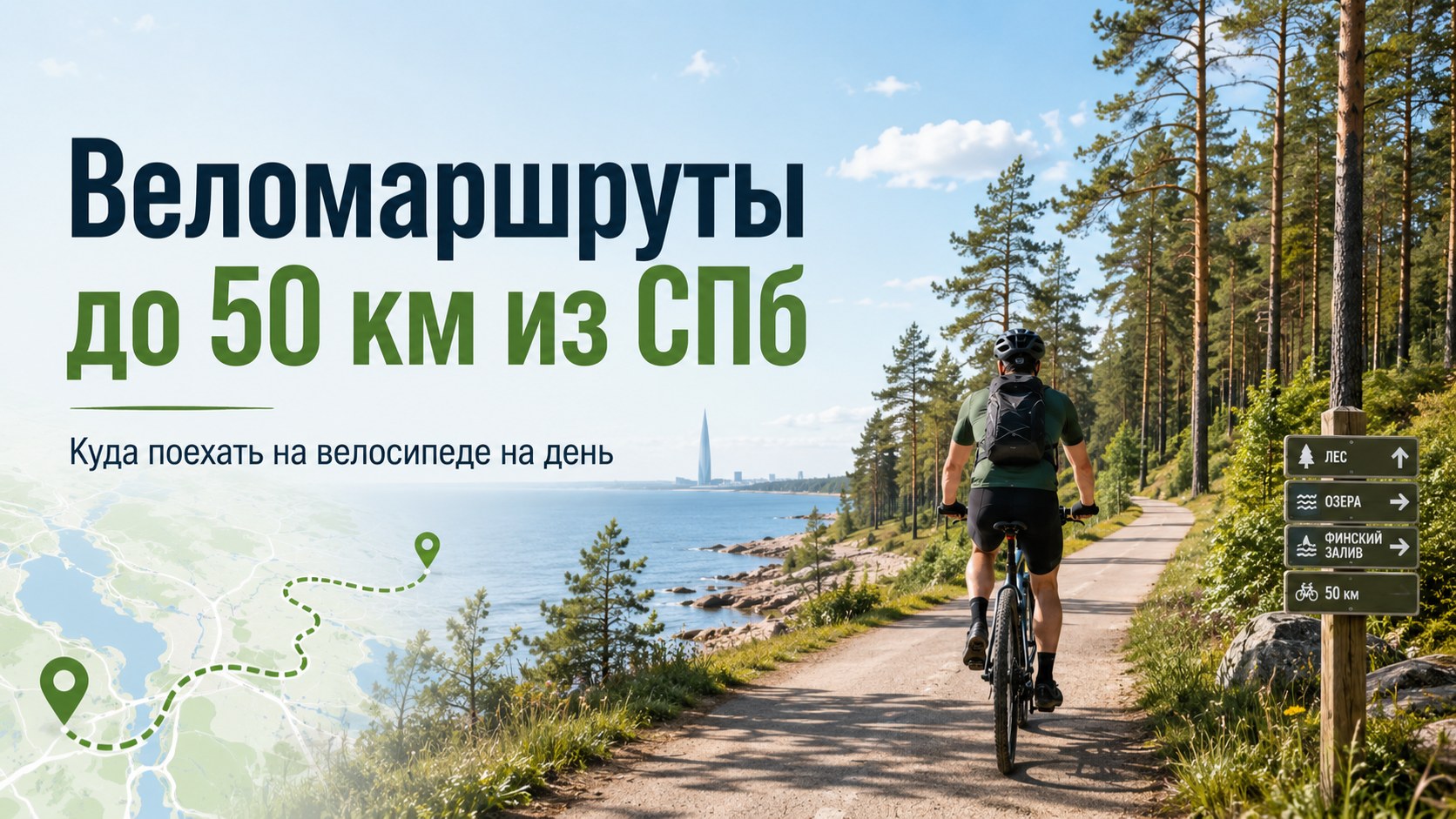 Обложка статьи «Веломаршруты до 50 км из Санкт-Петербурга»