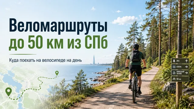 Обложка статьи «Веломаршруты до 50 км из Санкт-Петербурга»