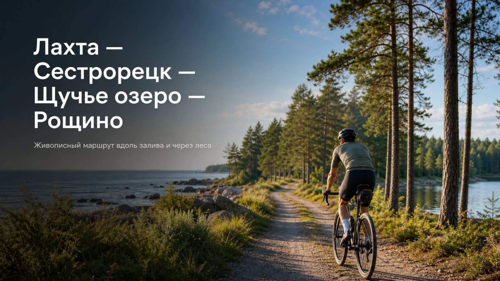 Обложка маршрута «Лахта — Сестрорецк — Щучье озеро — Рощино | веломаршрут вдоль залива и через леса»