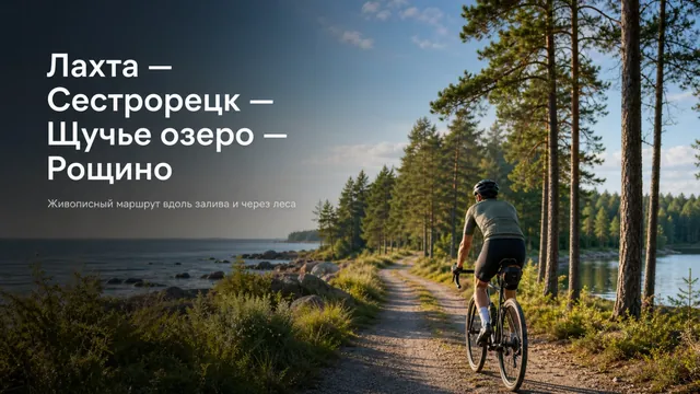 Обложка маршрута «Лахта — Сестрорецк — Щучье озеро — Рощино | веломаршрут вдоль залива и через леса»